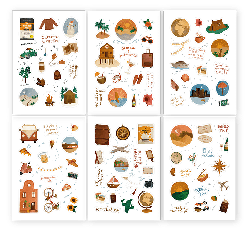 Travel Sticker Set - The Adventure Book