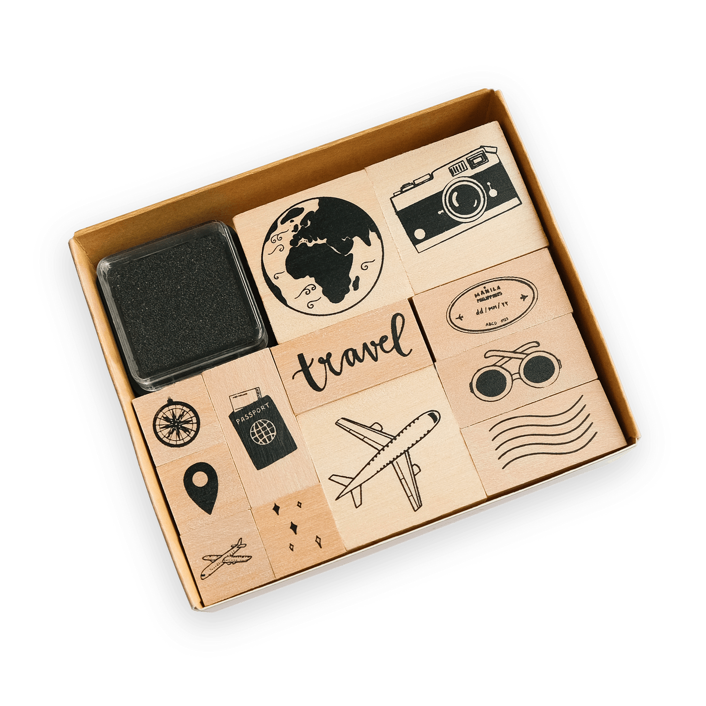 Wooden Stamp Set - The Adventure Book