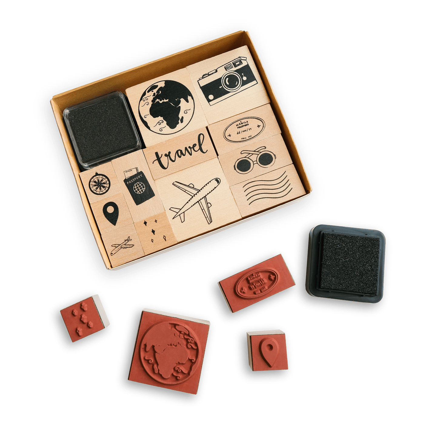 Wooden Stamp Set - The Adventure Book